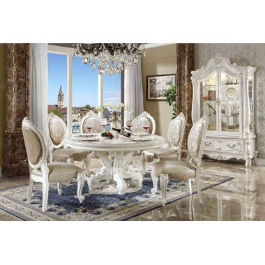 Formal round dining table set hot sale